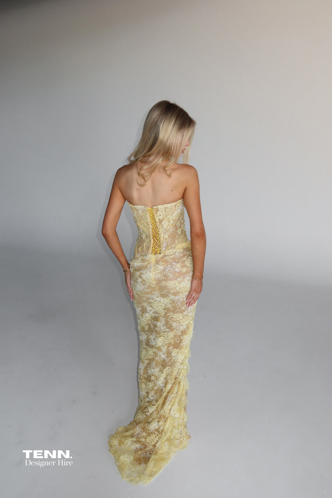 Serena Daffodil Embellished Couture Gown TENN Designer Hire