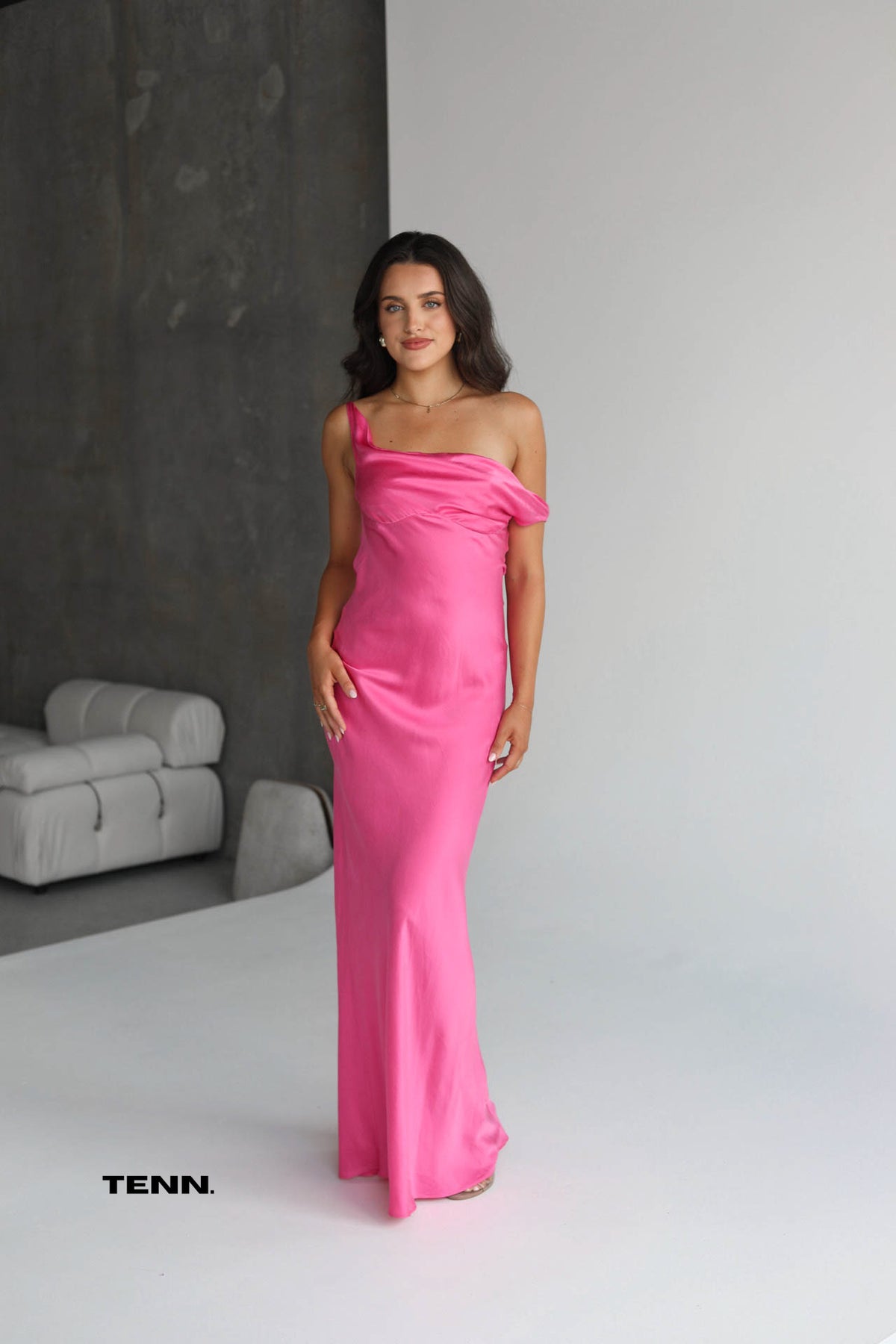 Natalie Rolt Dress hire Monika pink