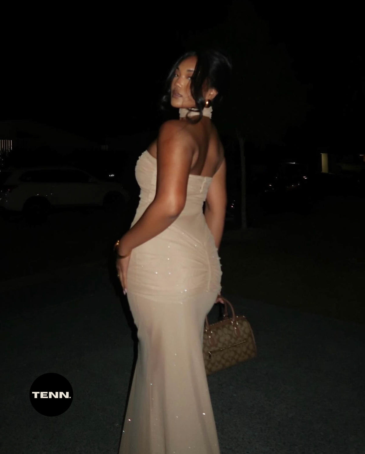 Mirror Palais Starlite Dress - Diamond Sand TENN. Mirror Palais Starlite Dress - Diamond Sand TENN.