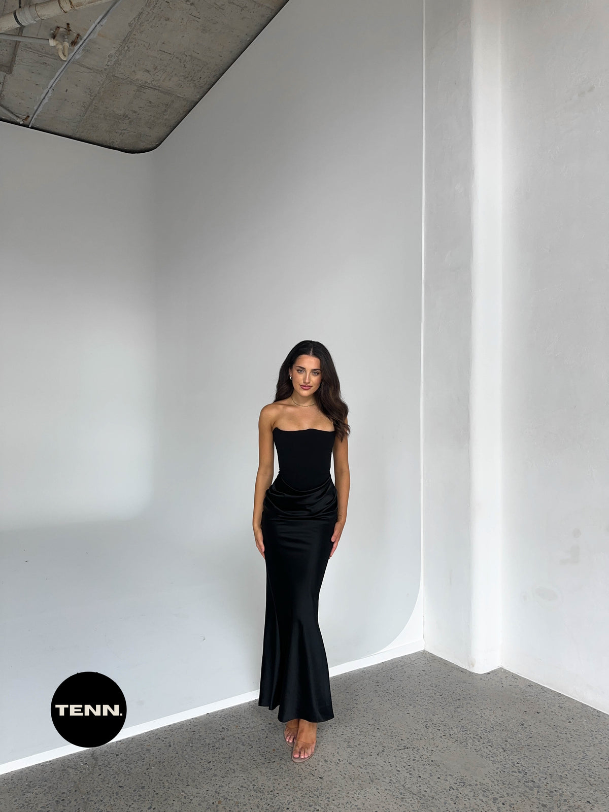 persephone corset dress PERSEPHONE BLACK STRAPLESS CORSET MAXI DRESS