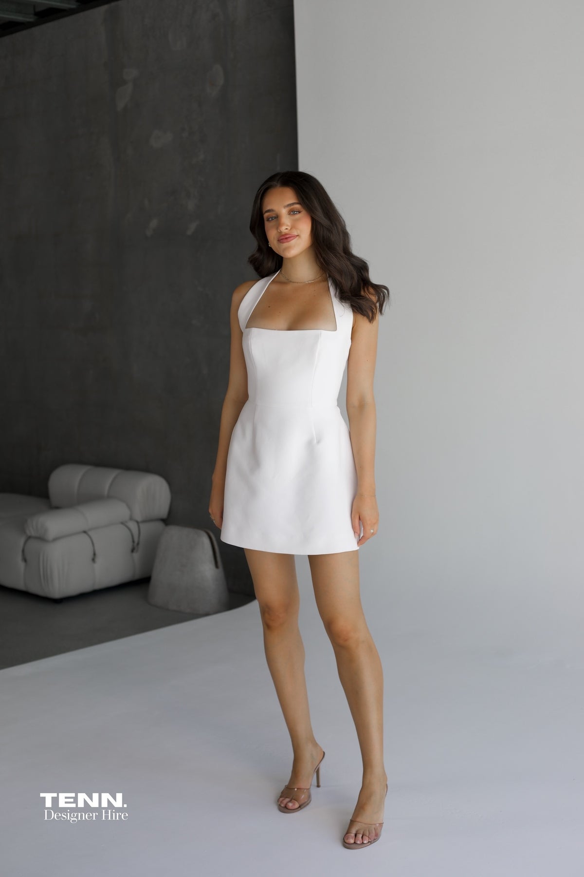 Structured Mini Dress - White