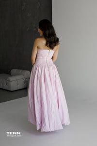 Violette Bubble hem Maxi Dress - Pink