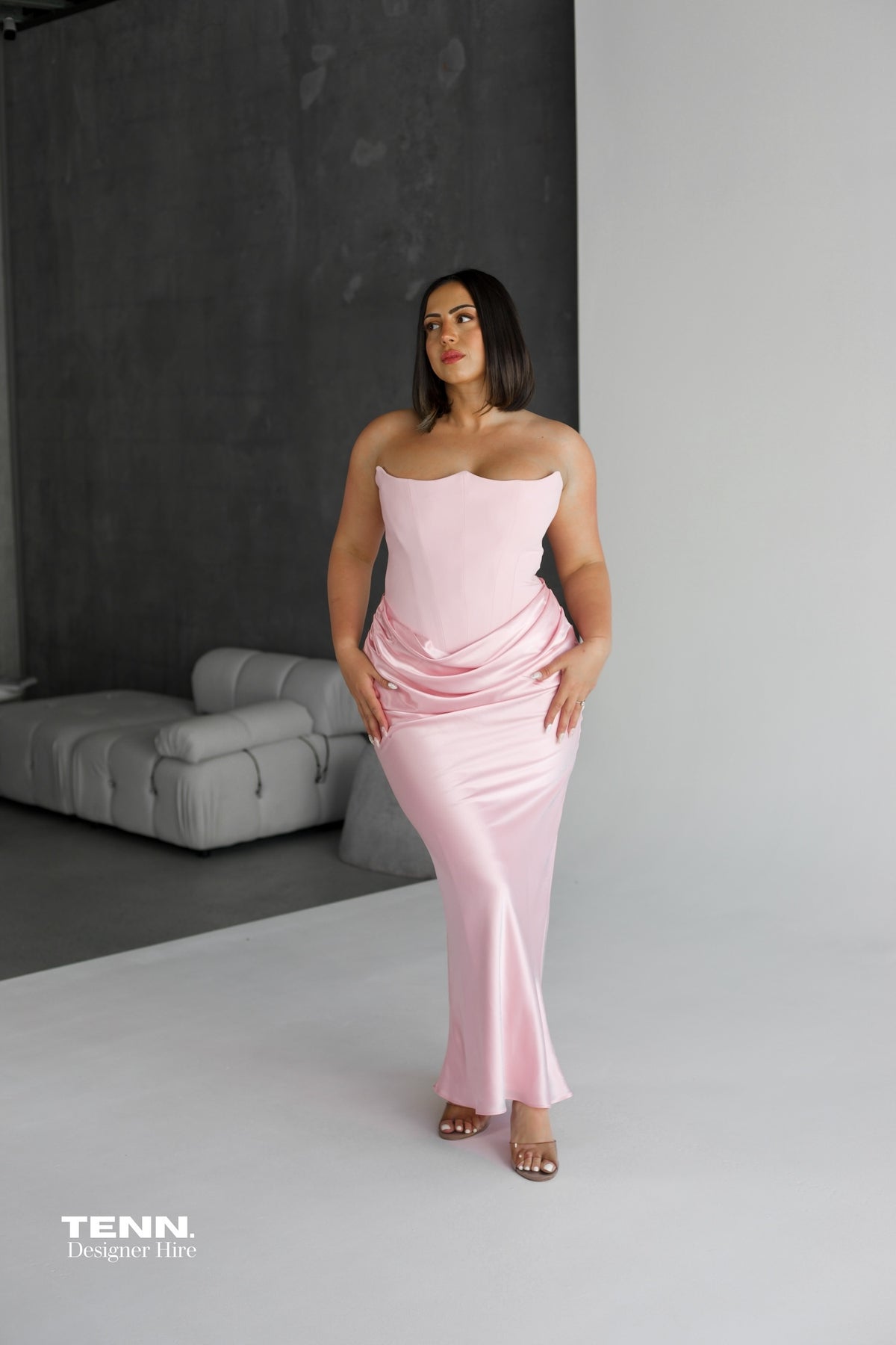 Persephone Corset Gown - Rose Pink