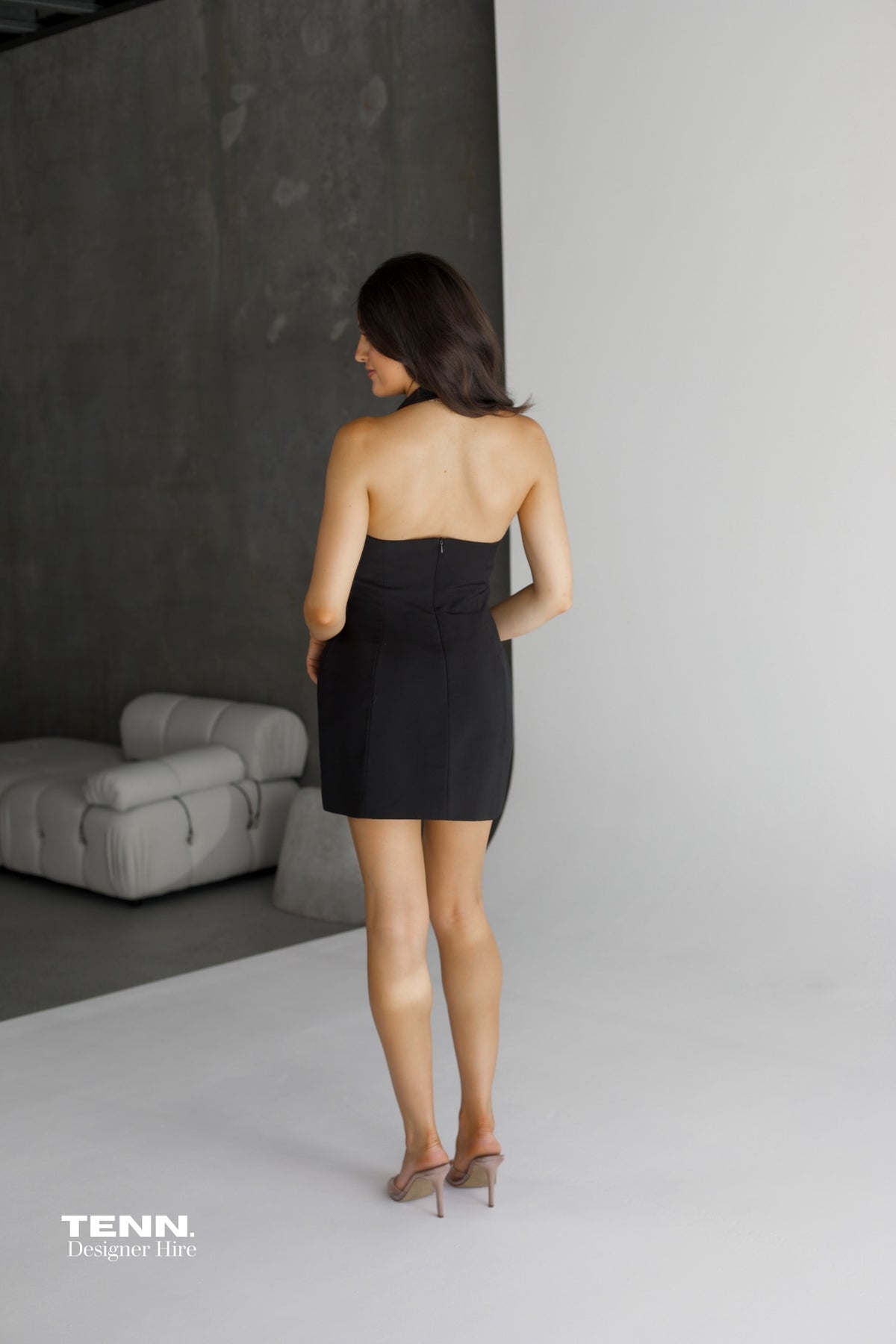 Petra Halterneck Mini Dress - Black