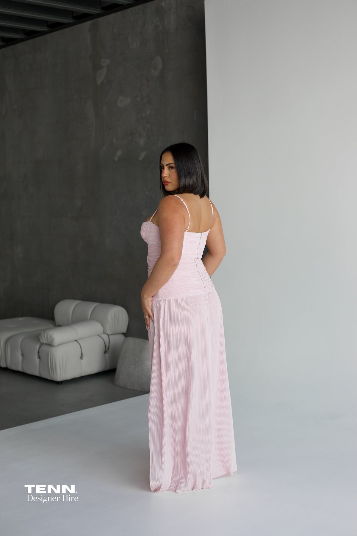 pink maxi dress