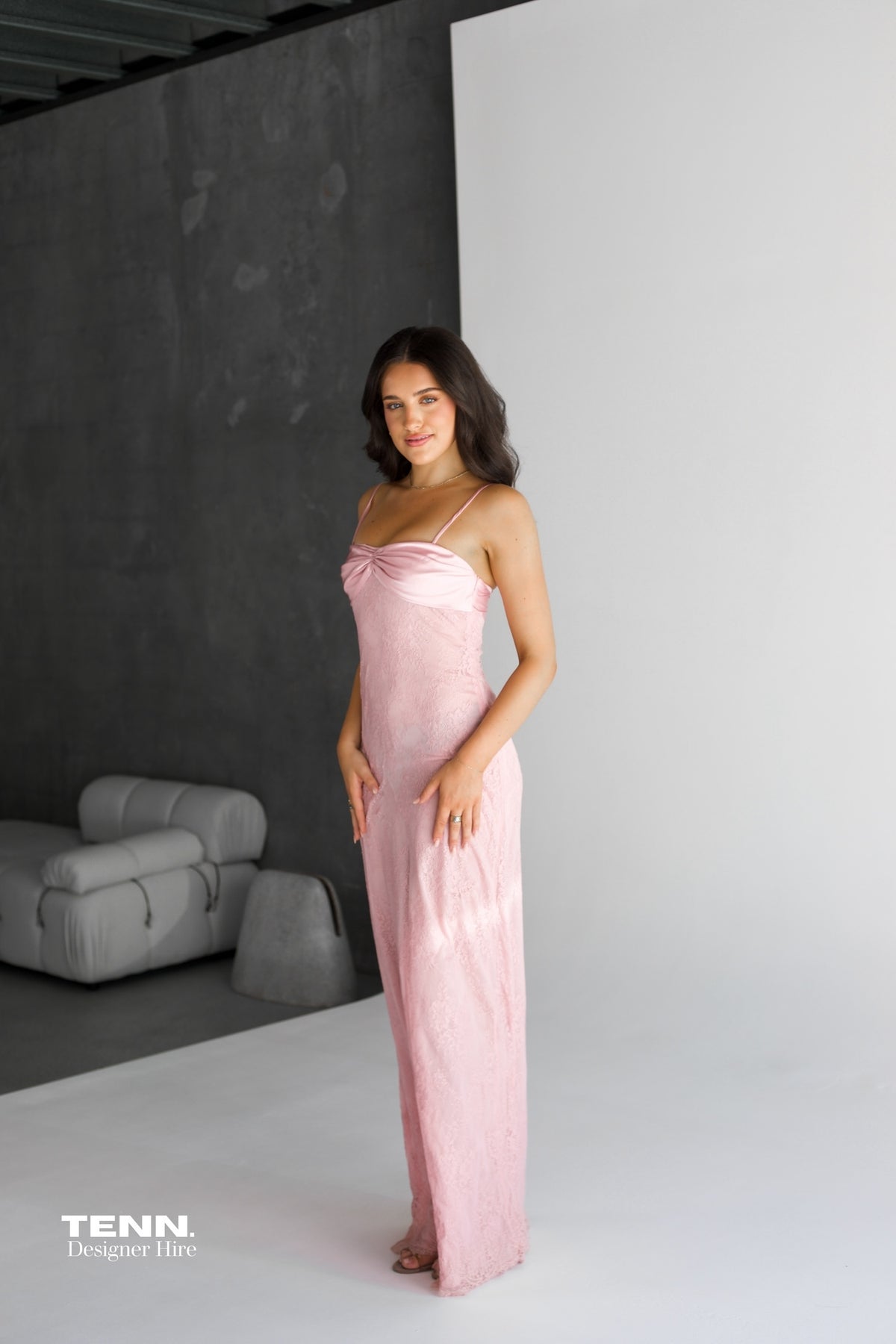 Swan Slip maxi Dress - Dusty Pink