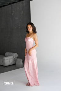 Swan Slip maxi Dress - Dusty Pink