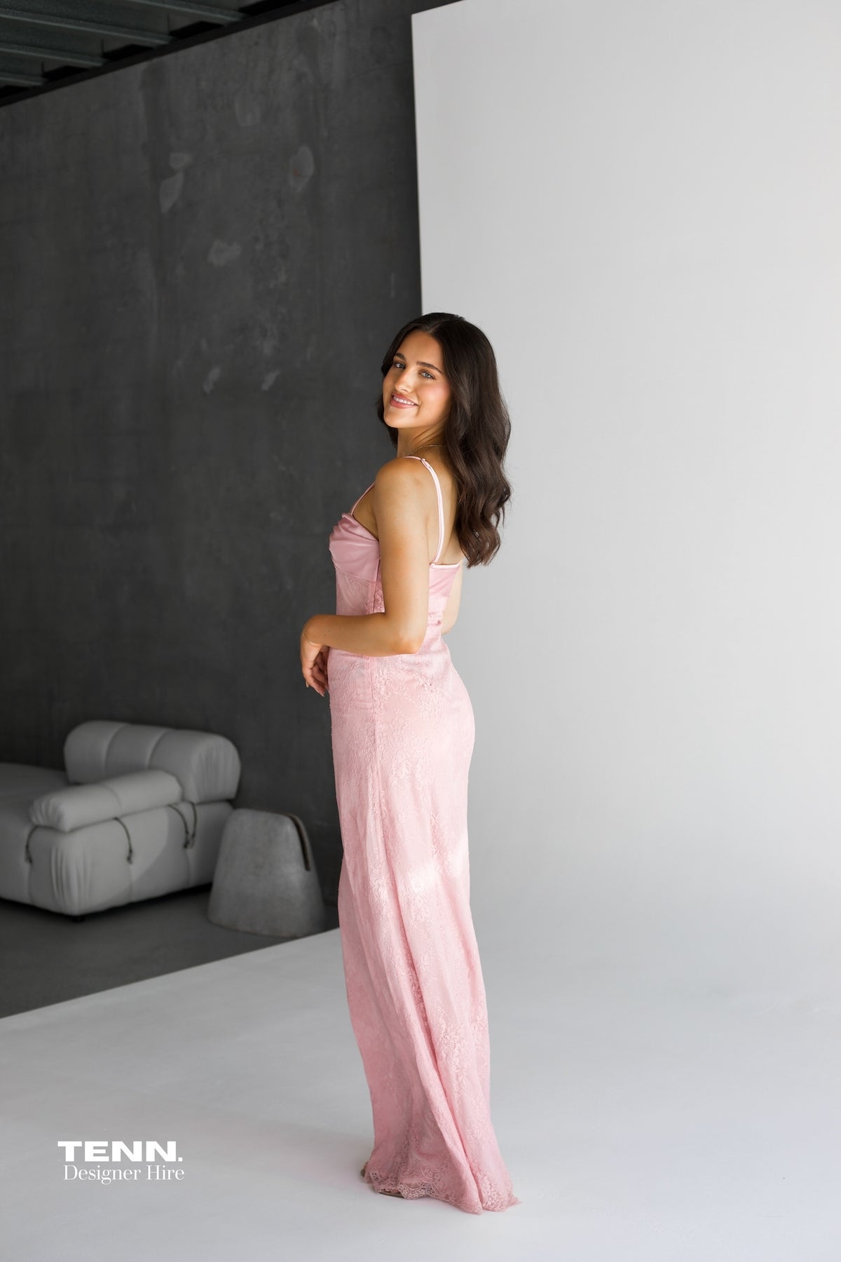 Swan Slip maxi Dress - Dusty Pink