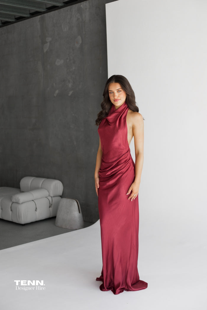 Wine formal dress