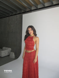 Juliette Halter top & Maxi Skirt - Red