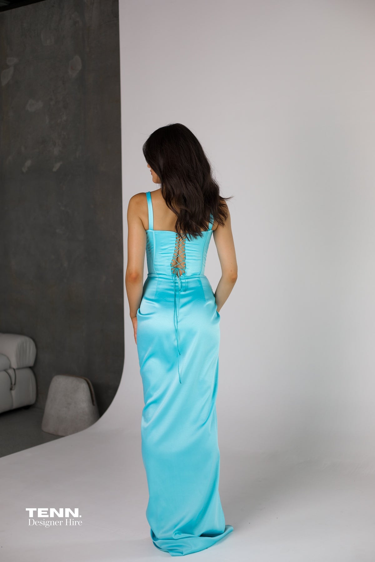 aqua formal dress