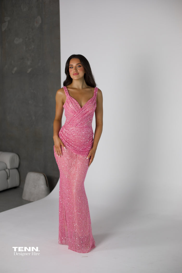 Pink sparkle formal dress