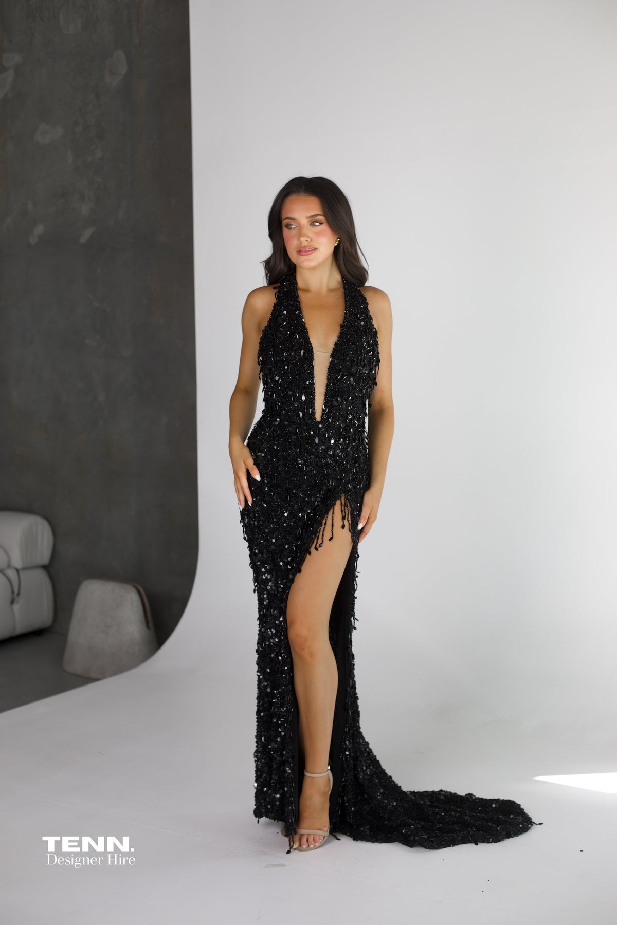 black sparkly dress