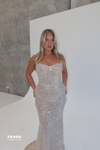Celestial Shimmer Gown - Diamond