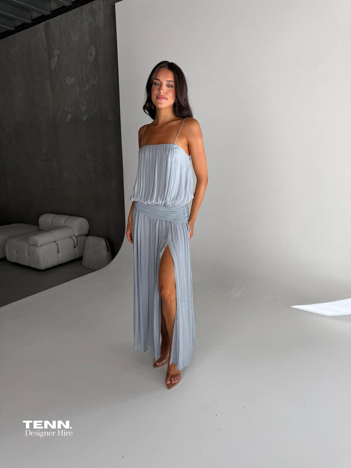 Camille Blouson Dress - Cloud Blue