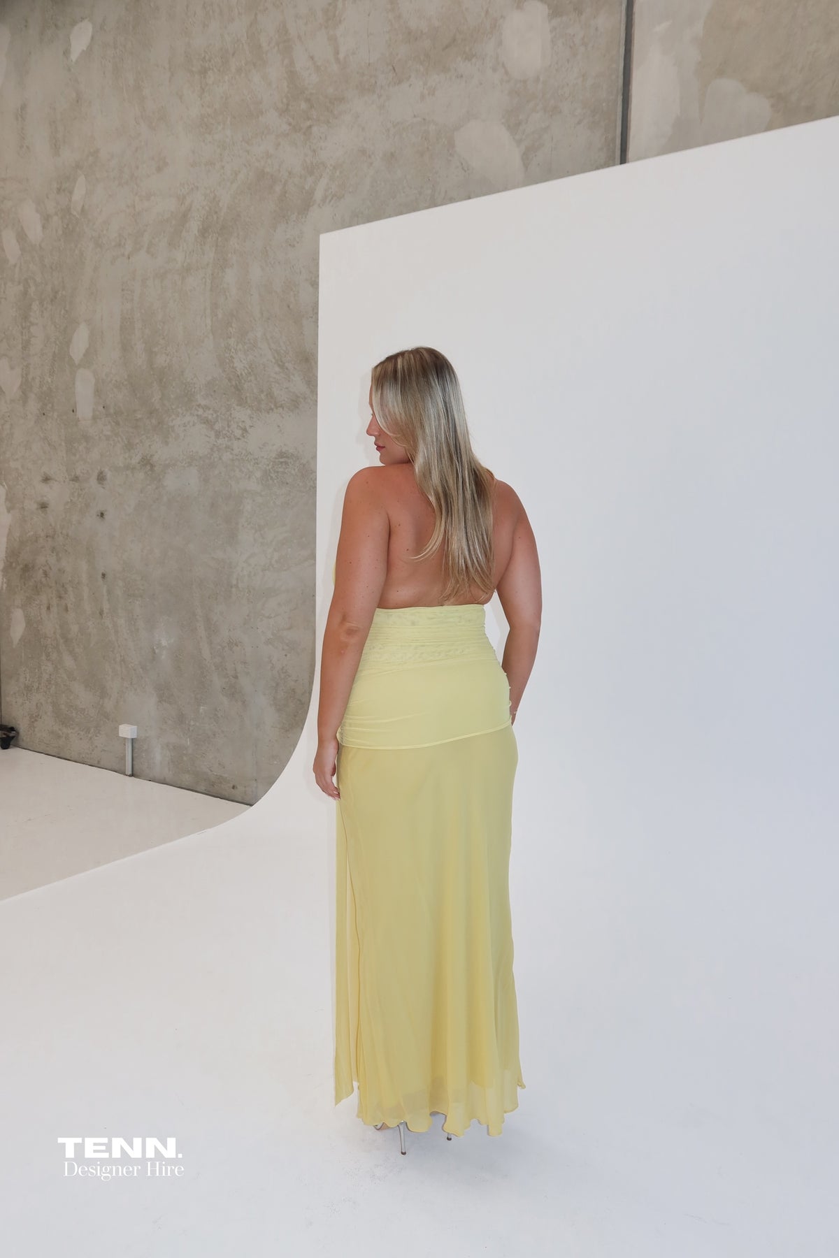 Cassis Drape Maxi Dress - Citron