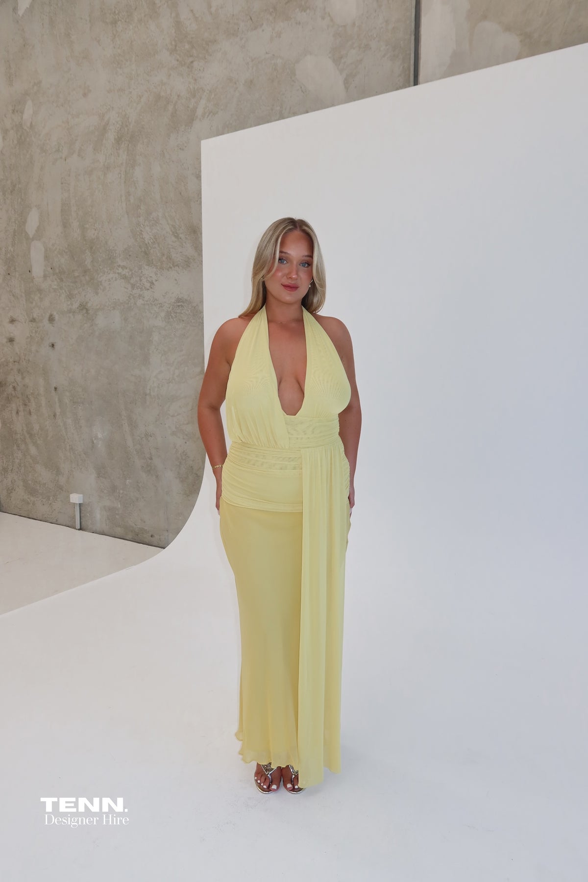 Cassis Drape Maxi Dress - Citron
