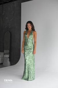 Liana Dress - Seafoam Sequin