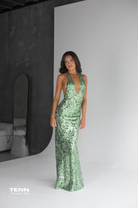 Liana Dress - Seafoam Sequin