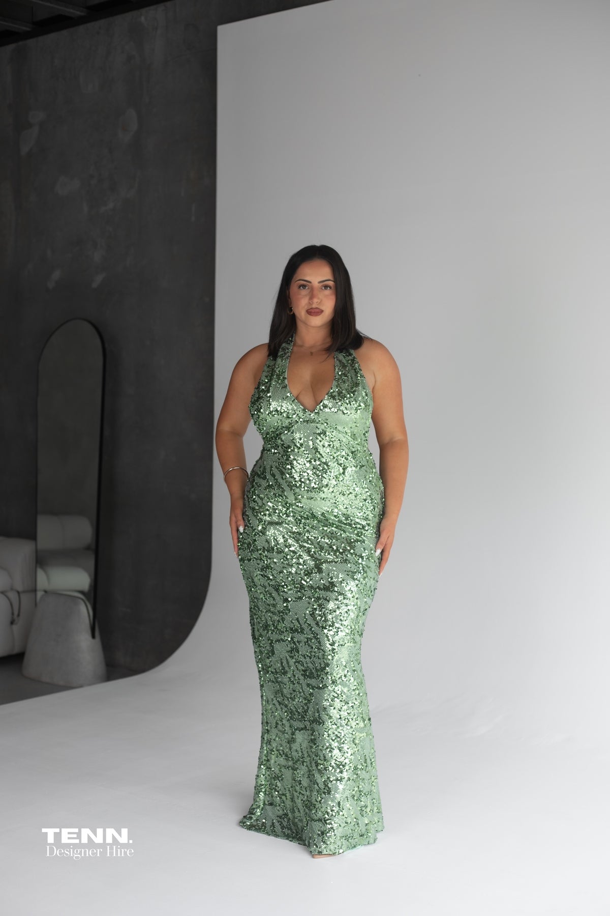 Liana Dress - Seafoam Sequin