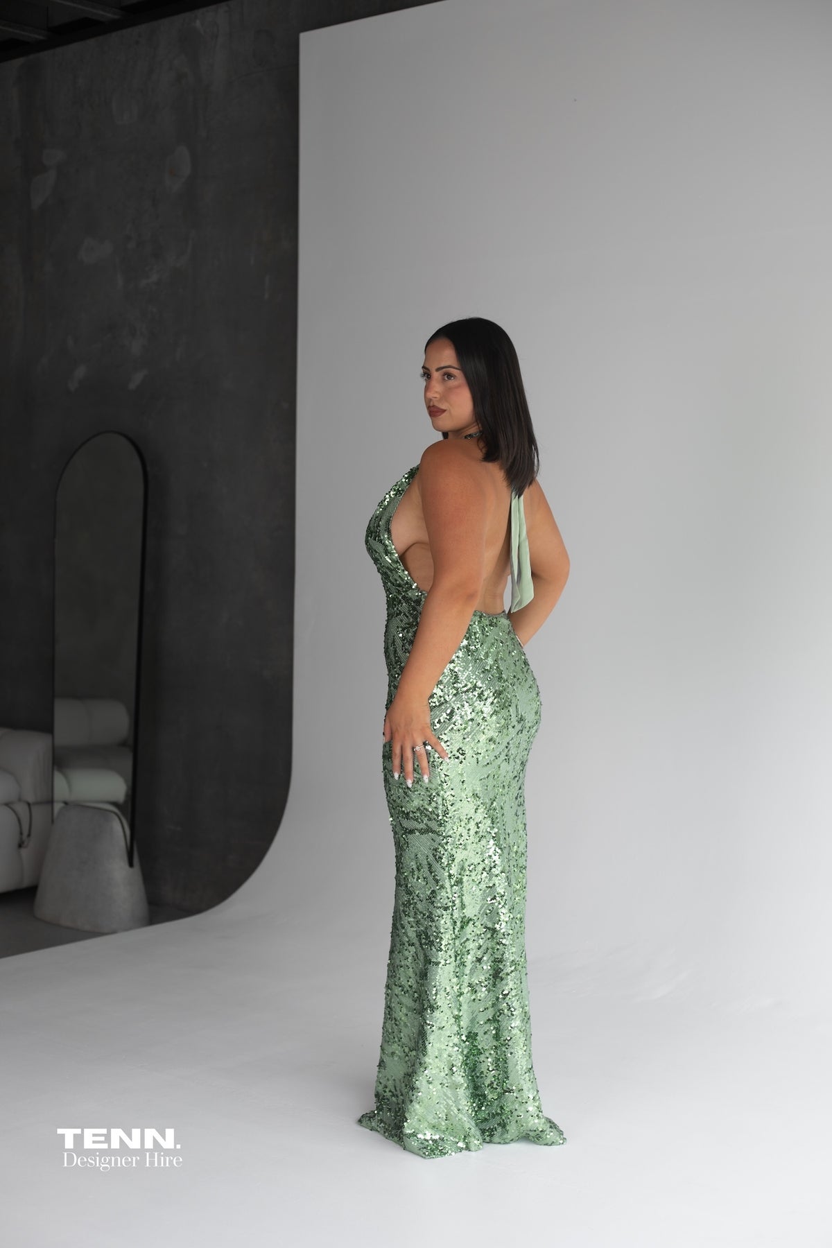 Liana Dress - Seafoam Sequin