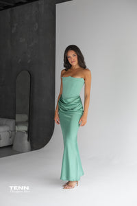 Persephone Corset Gown - Jade Green