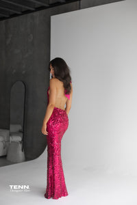 Liana Dress - Magenta Sequin