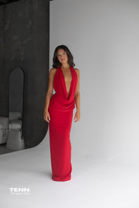 Vanessa Jersey Dress - Red