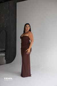 Verity Bustier & Allira Skirt set - Espresso