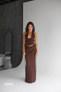 Bronte Top & Allira Skirt set - Espresso