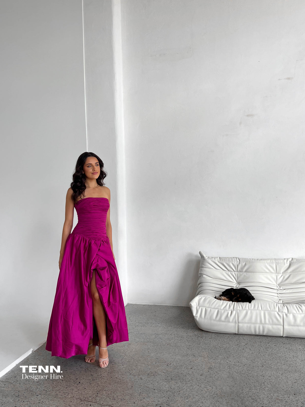 Aje violette gown magenta