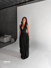 Halter Corset Gown - Black