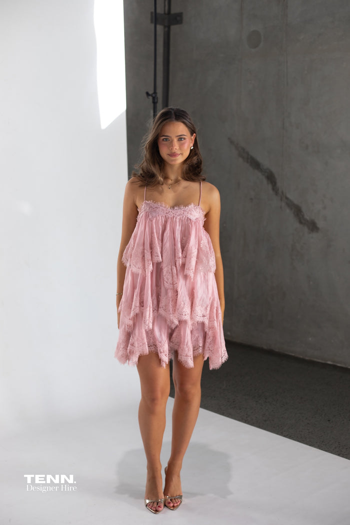 Ophelia Lace Dress - Pink