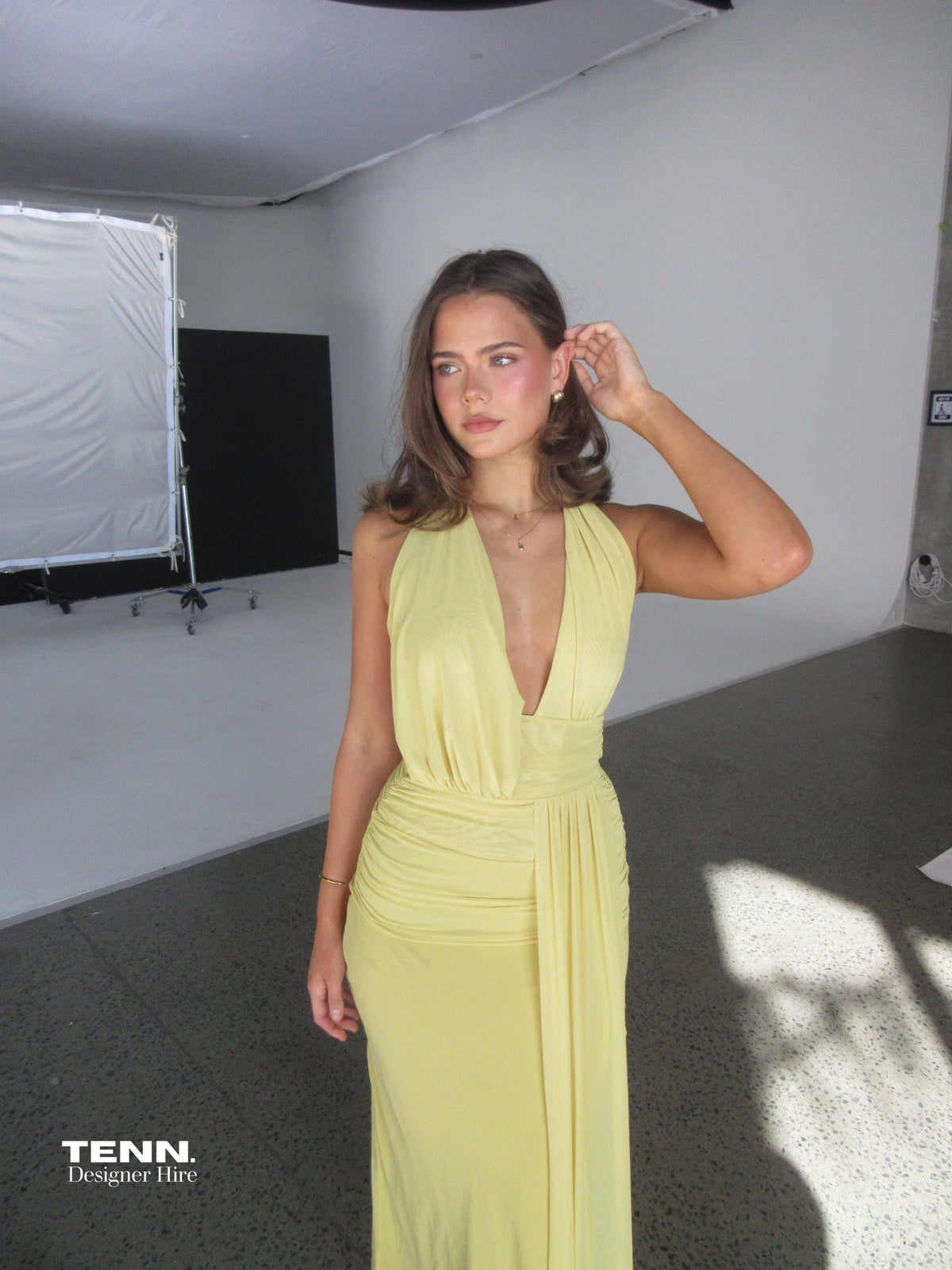 Cassis Drape Maxi Dress - Citron