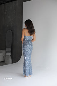Sapphire Sequin Maxi Dress - Dove Grey
