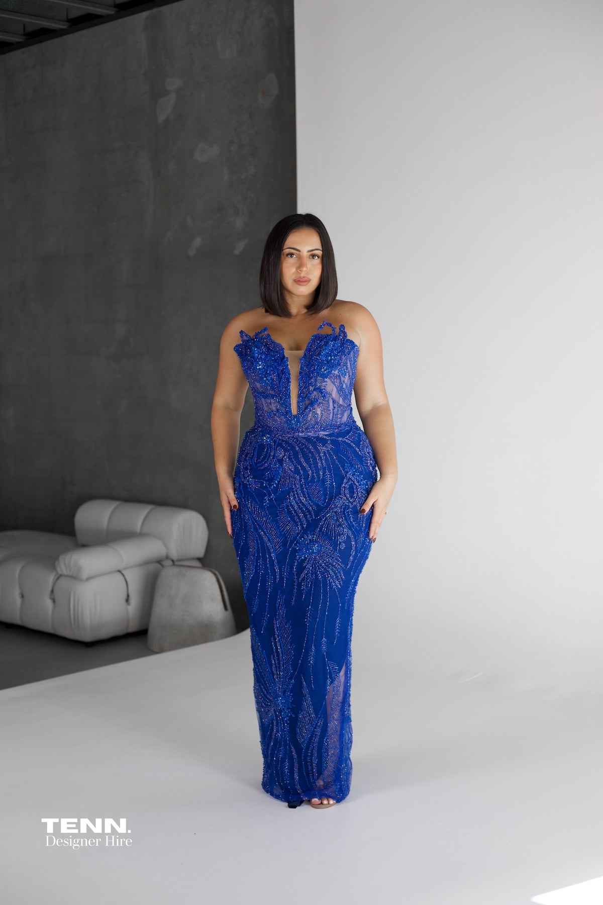Blue Albina Dyla formal dress