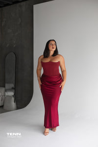 Persephone Corset Gown - Wine