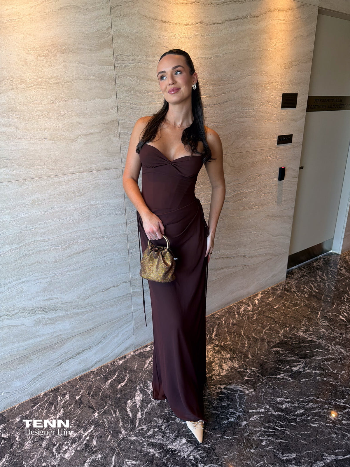 Verity Bustier & Allira Skirt set - Espresso