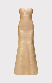  gold herve leger sara gown