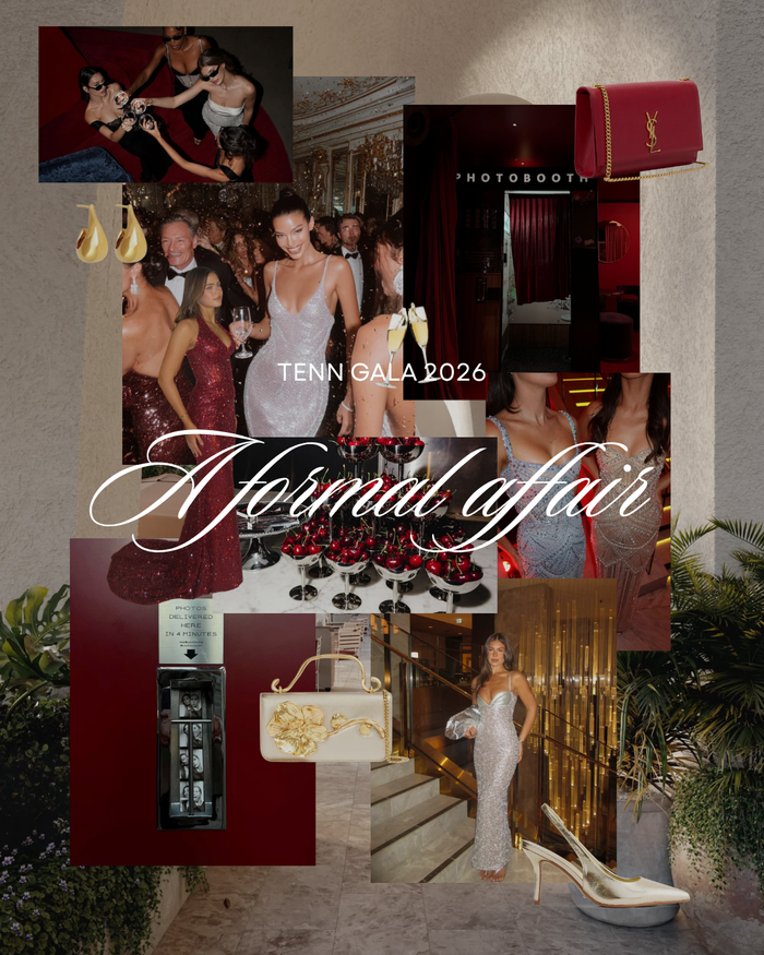 Collage of images from a formal event with text 'TENN GALA 2026 A formal affair'.