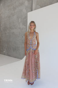 Zimmermann Indra Plunge Halter Maxi Dress TENN Designer Hire