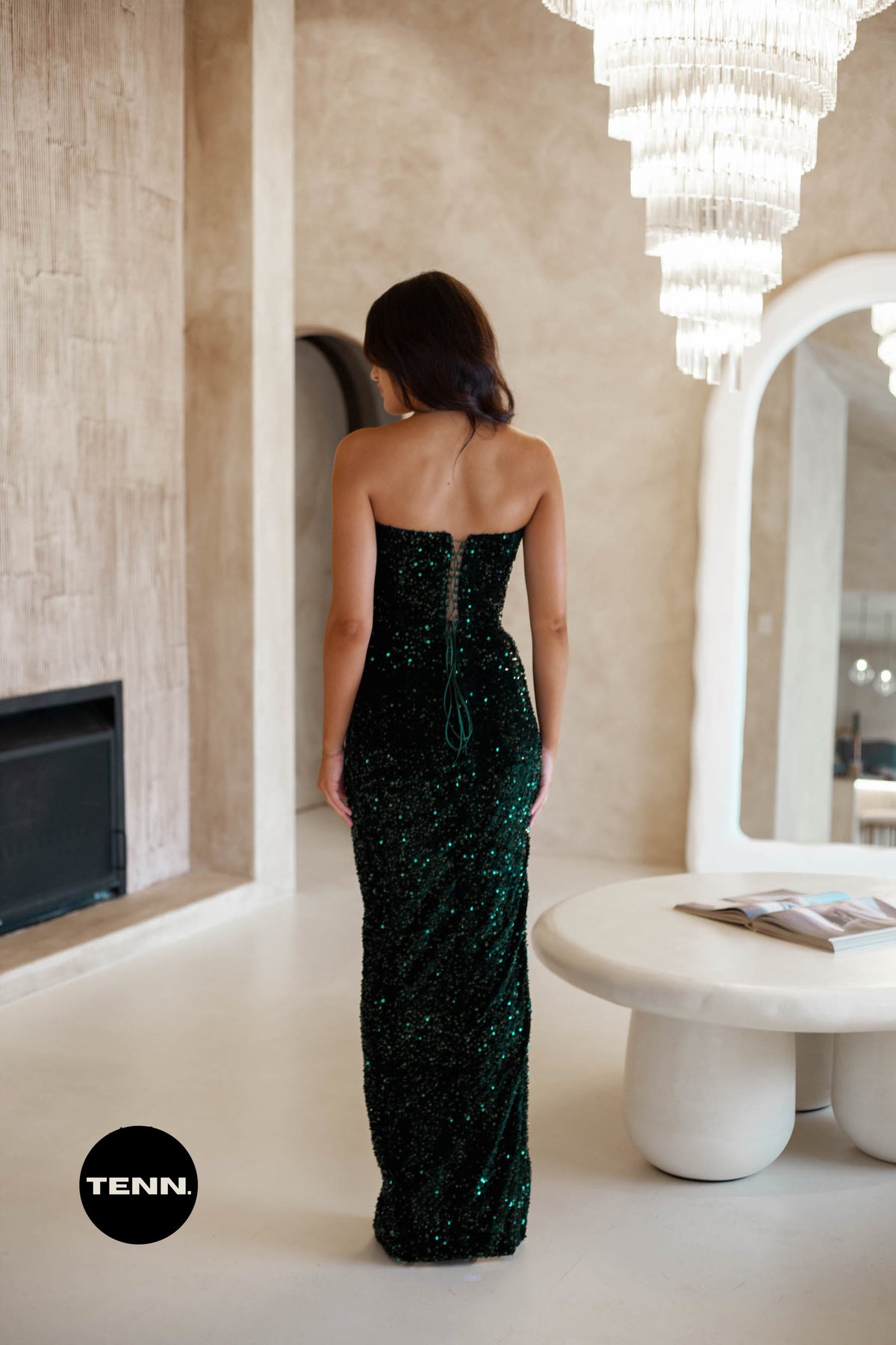 emerald formal dress