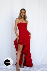 red formal dress