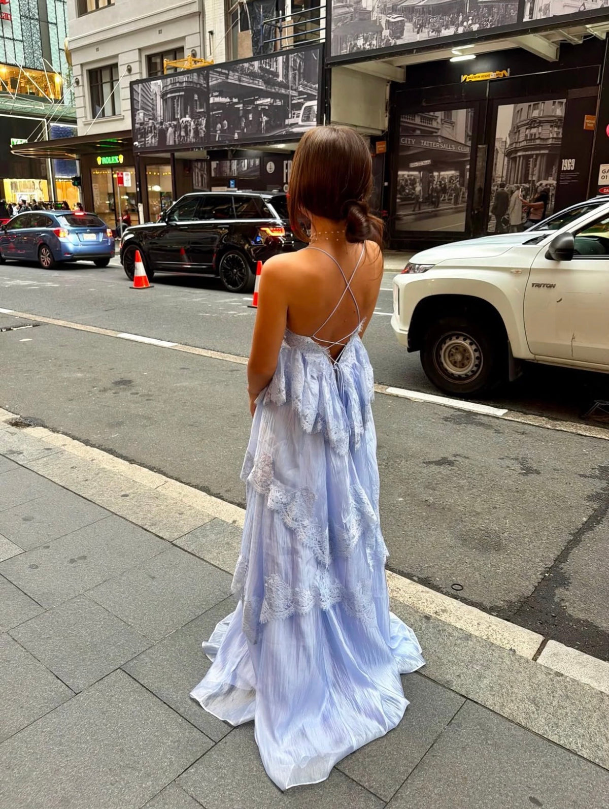 Ophelia Lace gown - French Blue TENN. Ophelia Lace gown - French Blue TENN.