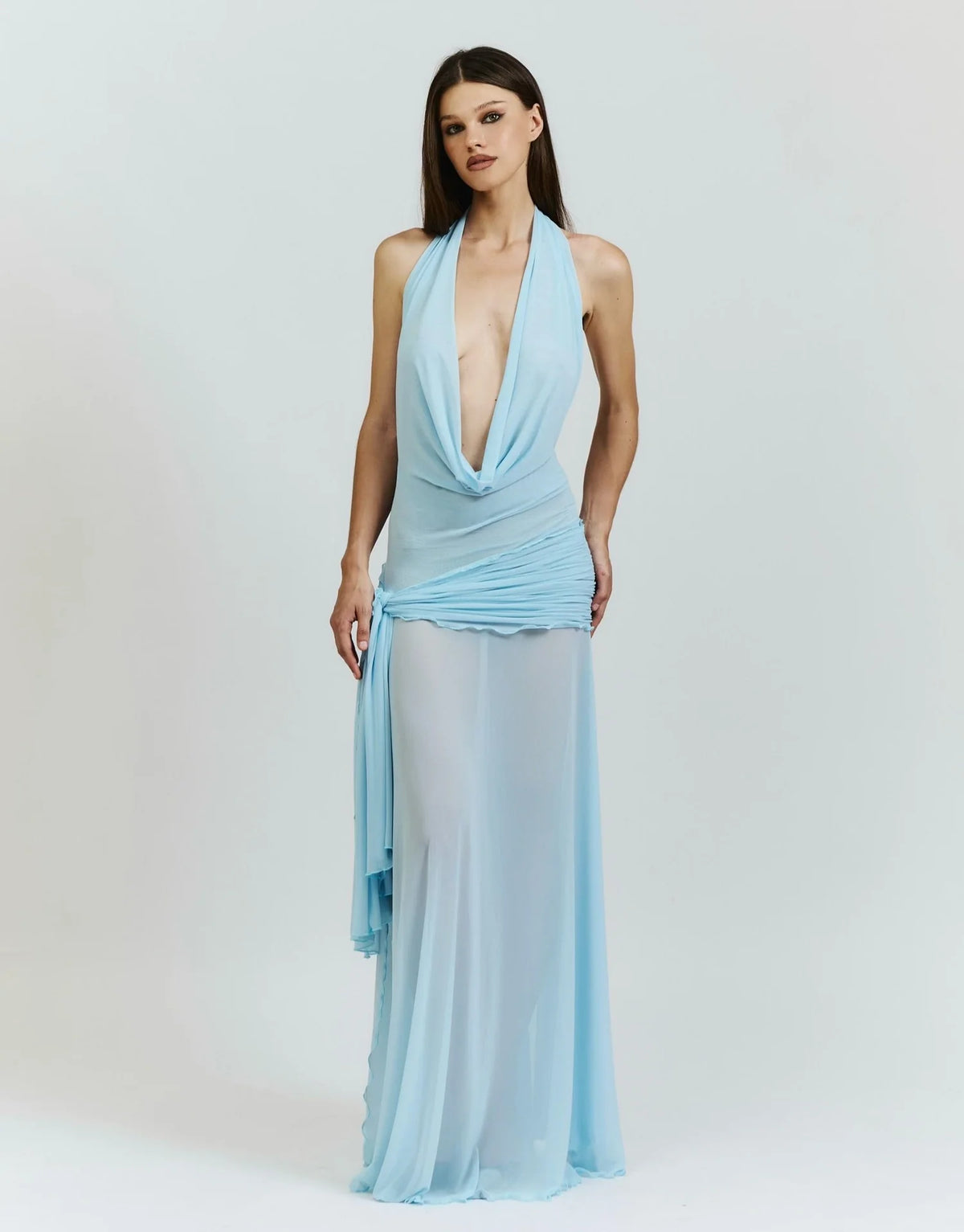 Evelyn Halter maxi Dress - Blue