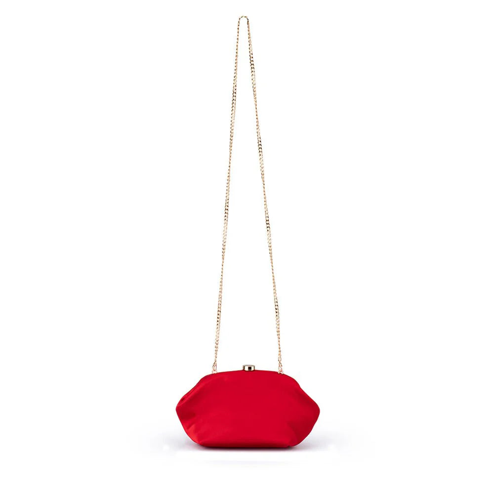 Karina Satin Clutch - Red