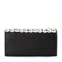 Renata Crystal Encrusted Clutch - Black/Silver