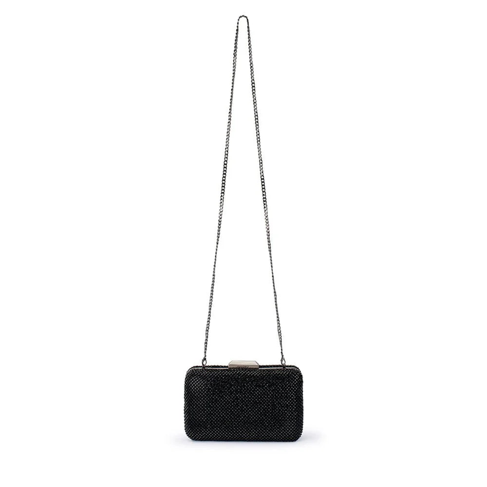 Ronny Crystal Mesh Clutch - Black