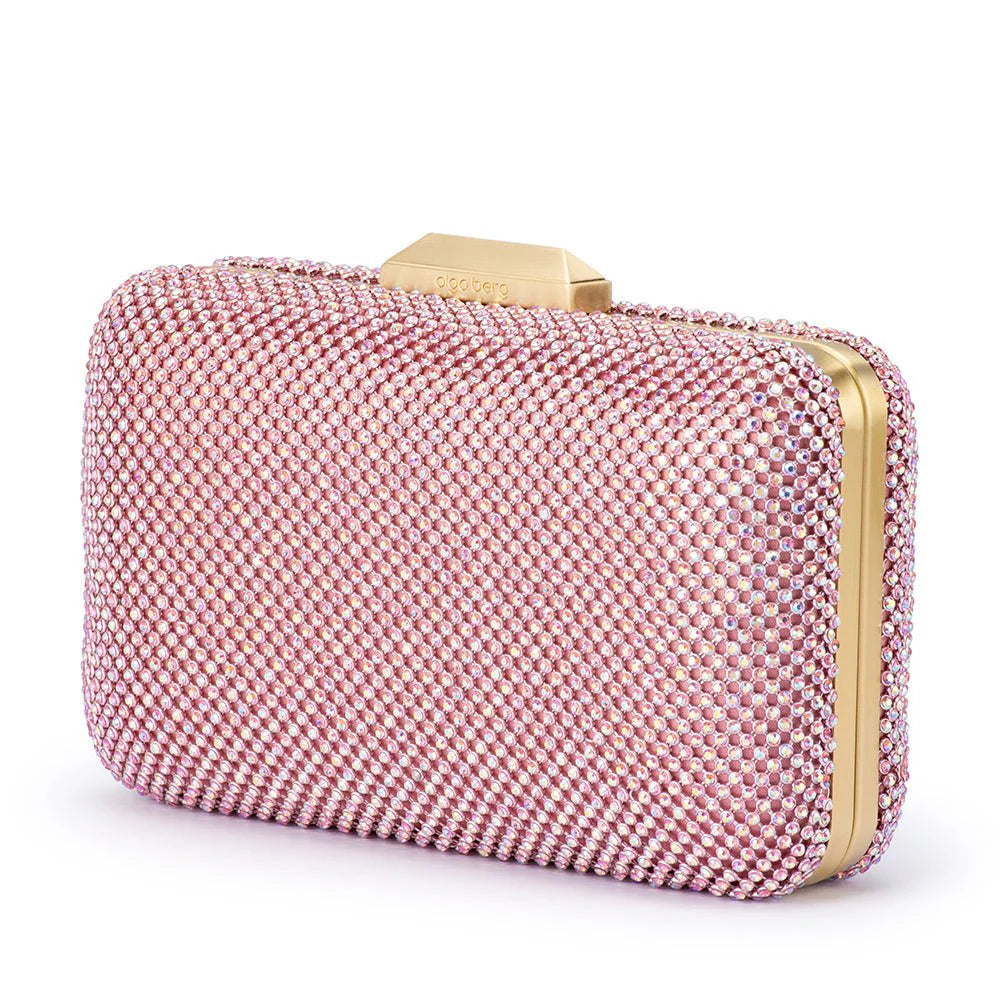 Ronny Crystal Mesh Clutch - Pink