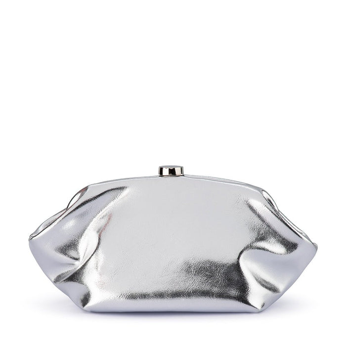 Tally Metallic Clutch - Silver